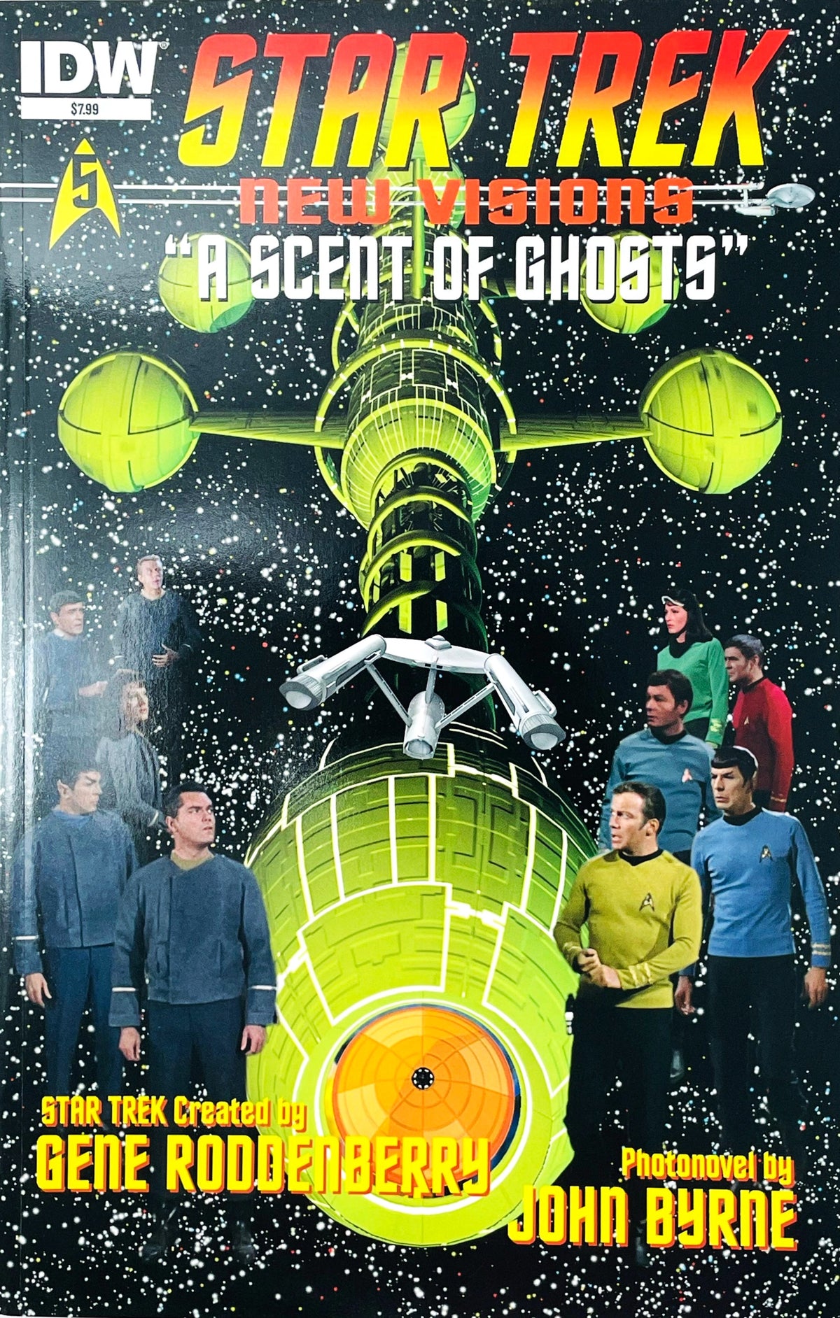 Star Trek New Visions #5 A Scent of Ghosts 2015 IDW Comics cover featuring the Enterprise and classic Star Trek characters