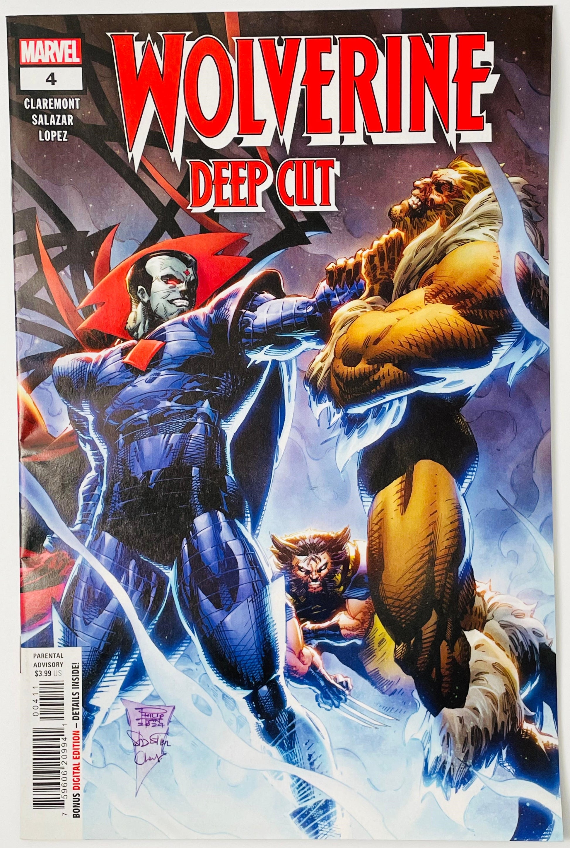 Marvel's Wolverine: Deep Cut #4 comic book cover featuring Wolverine and Cyclops in an action scene, with the title 'WOLVERINE DEEP CUT' in large red letters at the top.