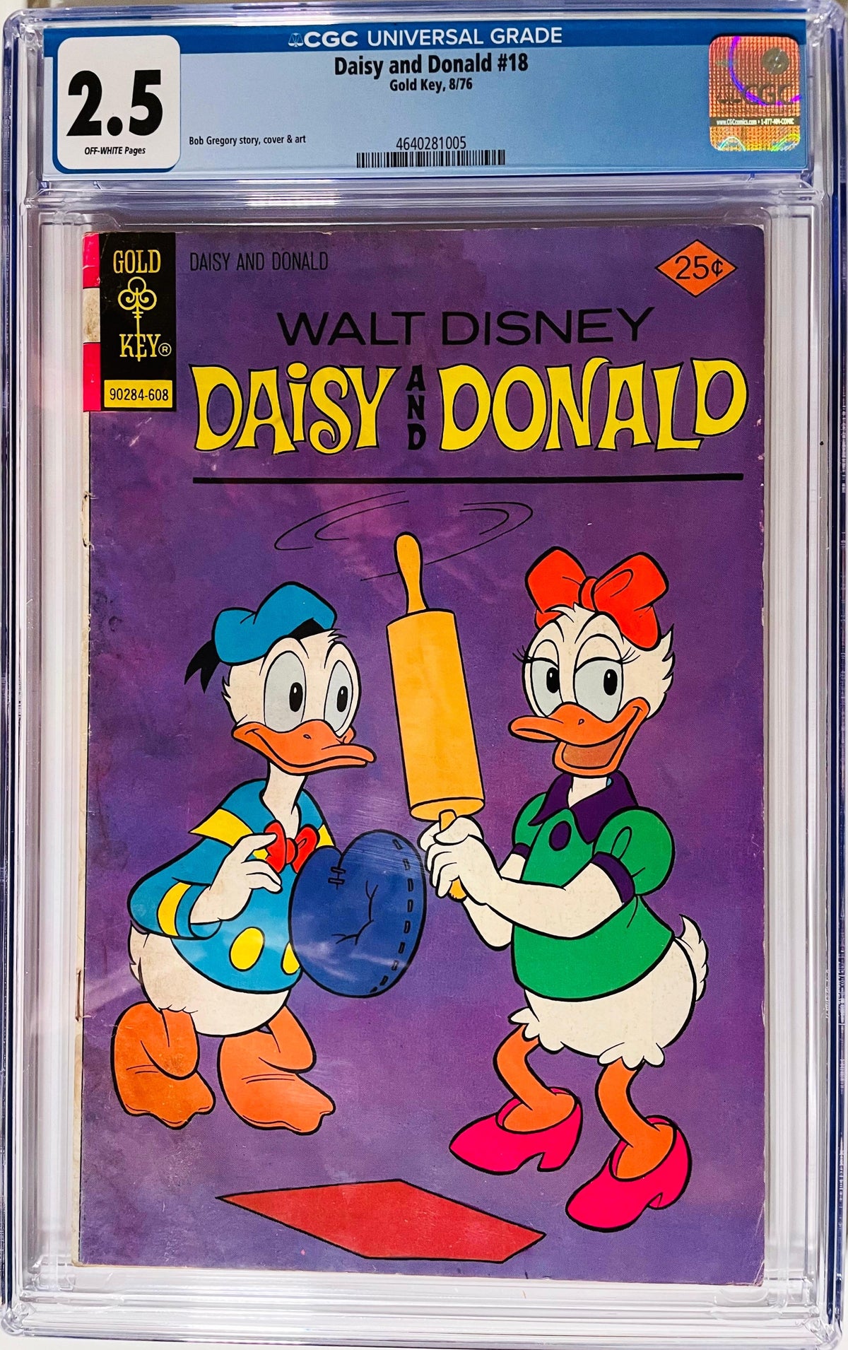 Walt Disney’s Daisy and Donald #18 Gold Key 1976 CGC 2.5 comic slab featuring Donald Duck and Daisy Duck on the cover