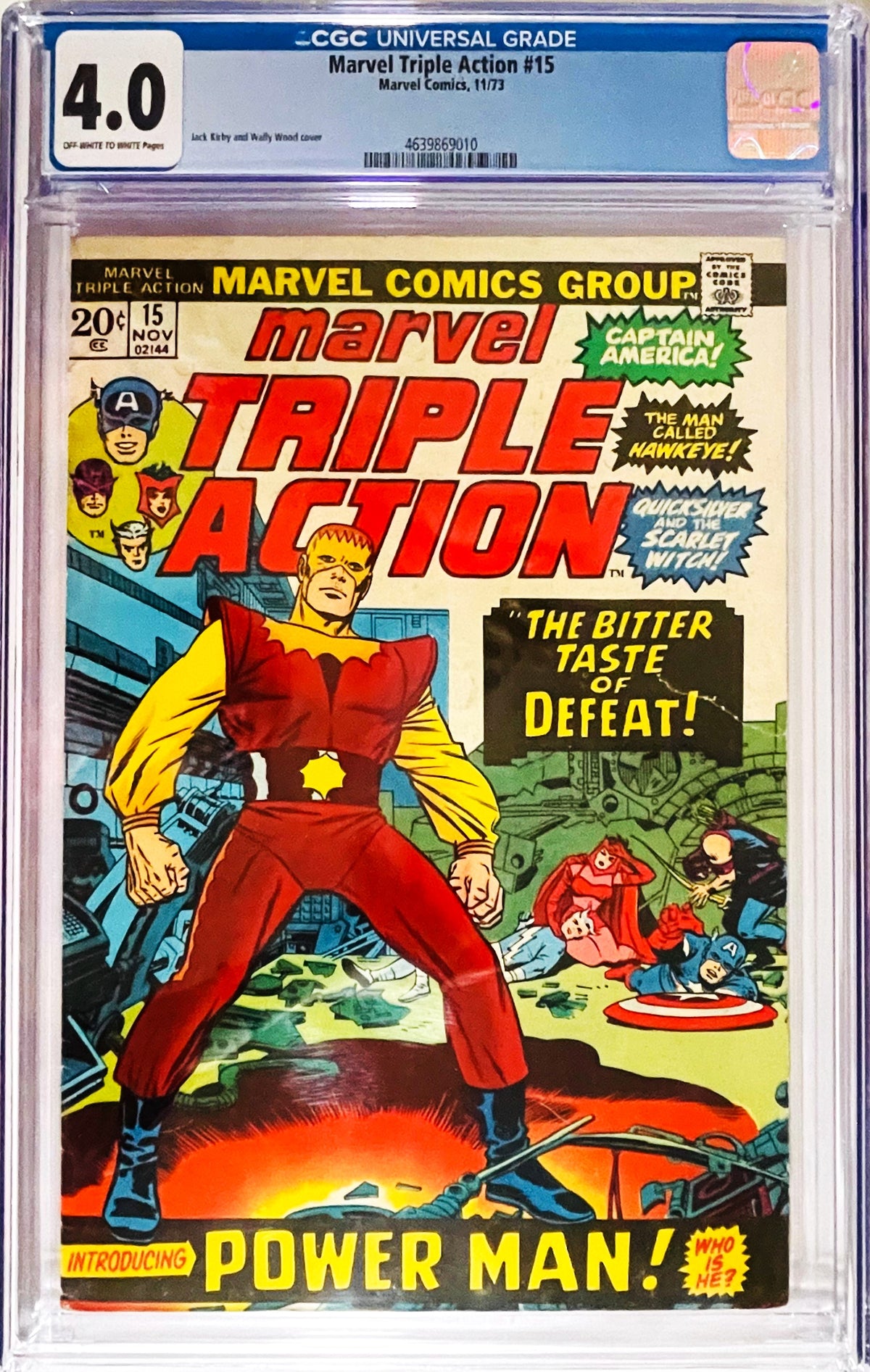 Marvel Triple Action #15 November 1973 Marvel Comics CGC 4.0 slabbed comic featuring Power Man and the Avengers