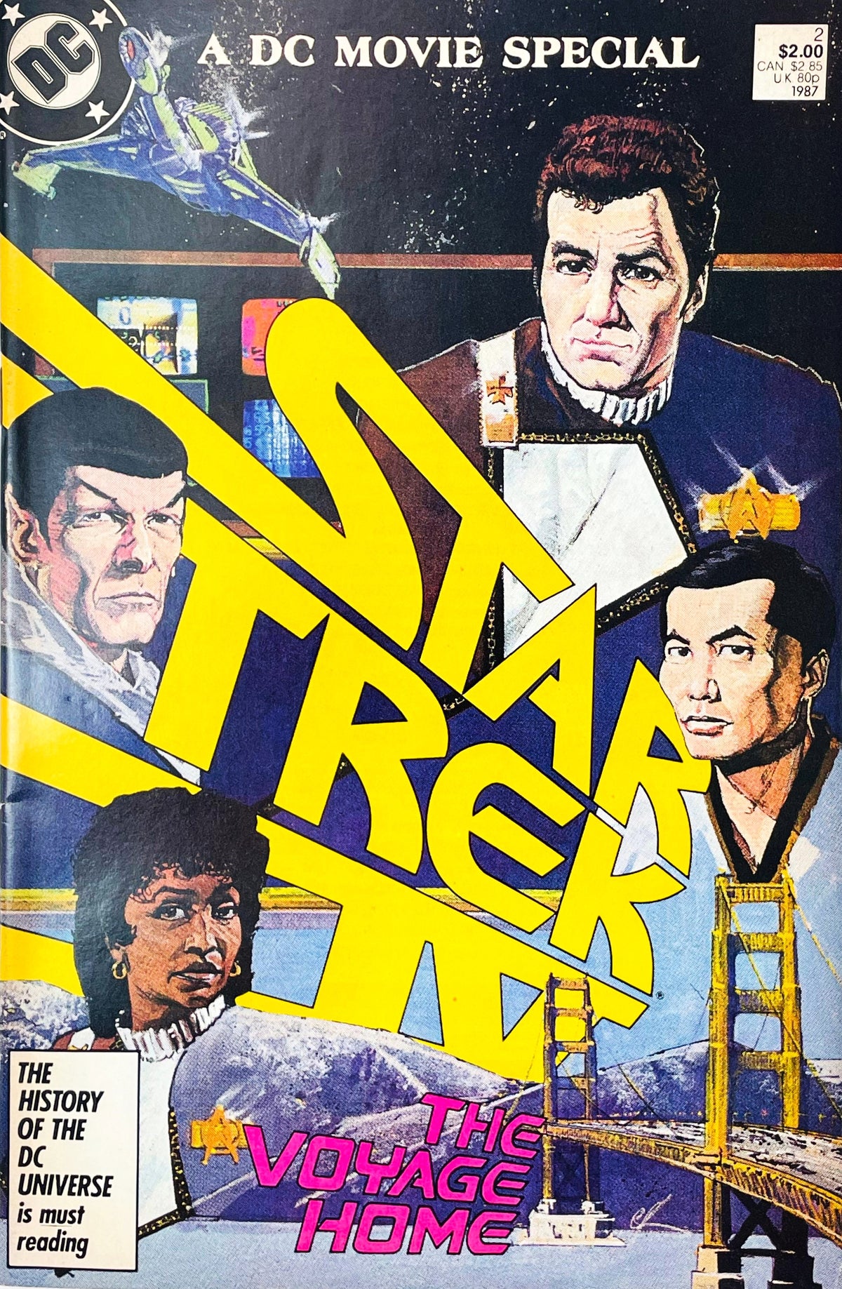 Star Trek IV The Voyage Home DC Movie Special #2 1987 DC Comics cover featuring Captain Kirk Spock and the Star Trek crew