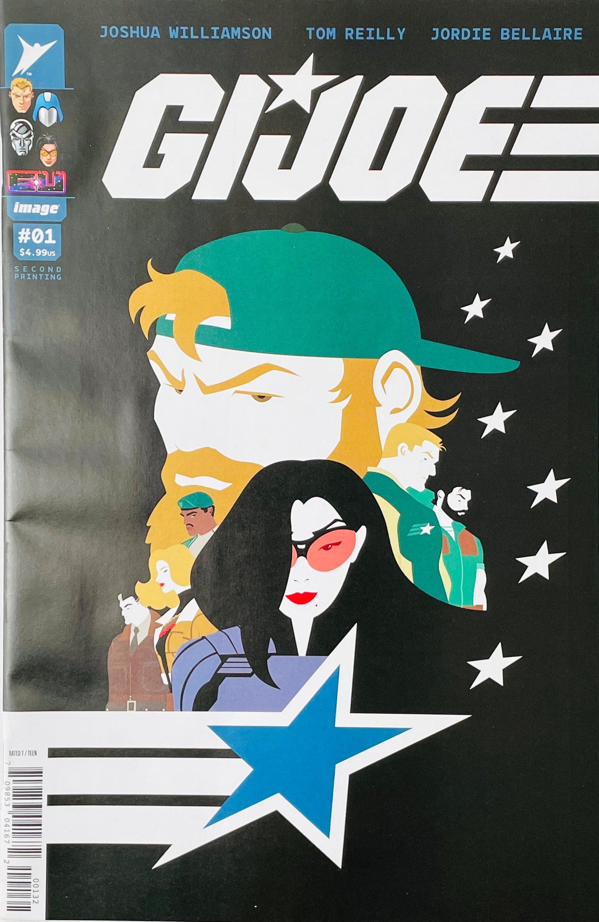 GI Joe issue 1 second printing comic book published by Image Comics featuring Duke and Baroness cover art by Tom Reilly.