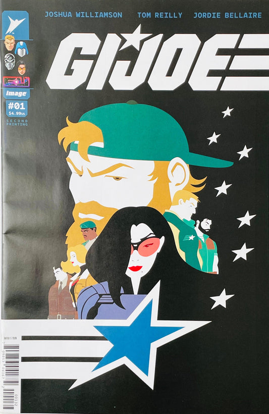 GI Joe issue 1 second printing comic book published by Image Comics featuring Duke and Baroness cover art by Tom Reilly.