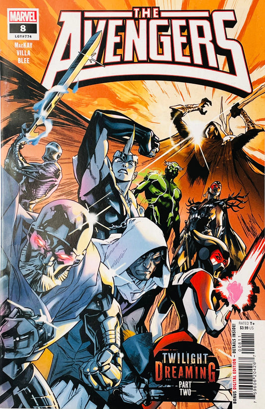 The Ashen Combine villain group charging forward in battle on the cover of The Avengers 8 by C.F. Villa.